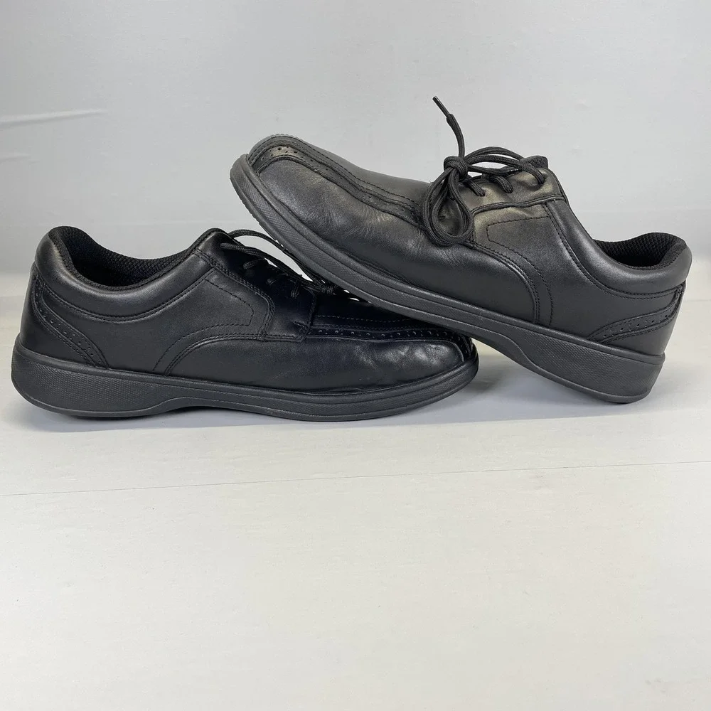 Orthofeet 465 Gramercy Shoes Mens Size 14 Wide 2E Black Leather Orthopedic